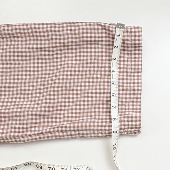 House of Harlow 1960 Linen Gingham Plaid Jumpsuit XS Smocked Cottagecore Trad - Picture 15 of 16